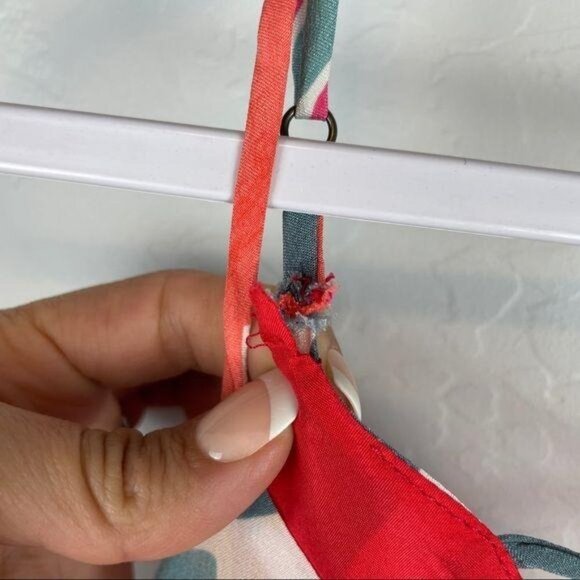 Myne 100% Silk Aztec Printed Mini Sheath Dress in Pink Red Women's Size Small - Picture 14 of 15